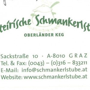 Visitenkarte - Altsteirische Schmankerlstube - Graz