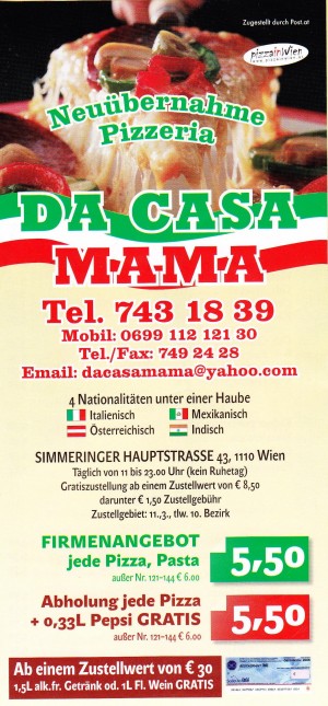 Da Casa Mama Flyer Seite 1 - Da Casa Mama - Wien