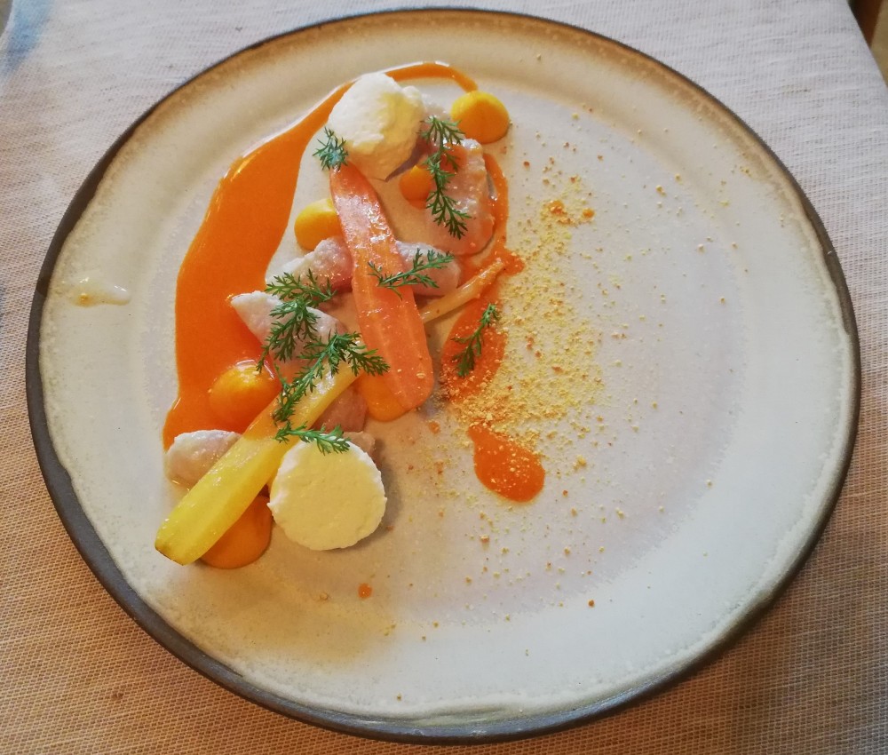 Karotten-Ceviche von der Seeforelle..... - Hotel „Die Forelle“ - Weißensee