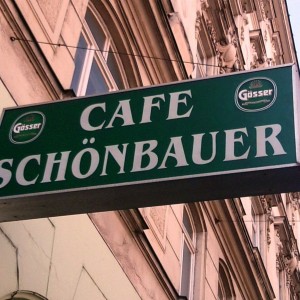 Café Schönbauer Lokalaußenreklame - Cafe Schönbauer - Wien