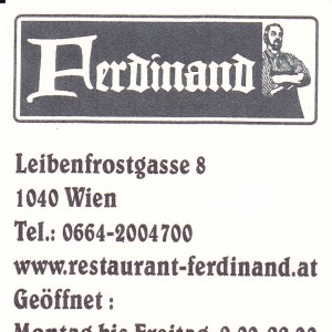 Restaurant Ferdinand Visitenkarte - Restaurant Ferdinand - Wien
