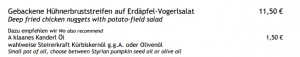 Öl zum Salat für zusätzliche 1,50 Euro