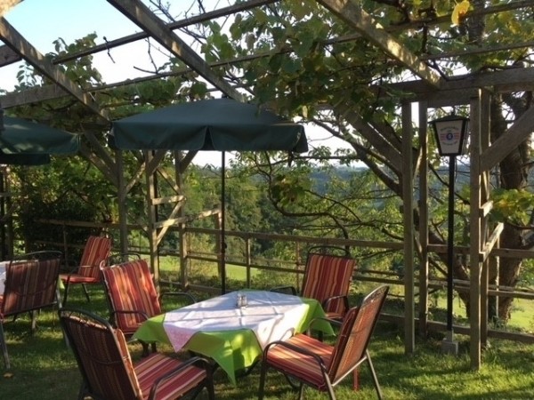 Gastgarten, mit Aussicht Richtung Weststeiermark - Berggasthof Fink - Edelstauden