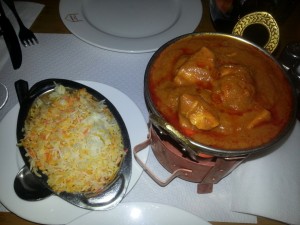 Safran Reis mit Chicken Vindaloo
