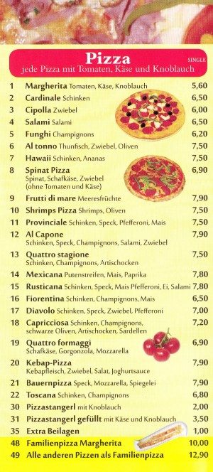 Sorrento Flyer Seite 2 - Pizzeria Sorrento - Wien