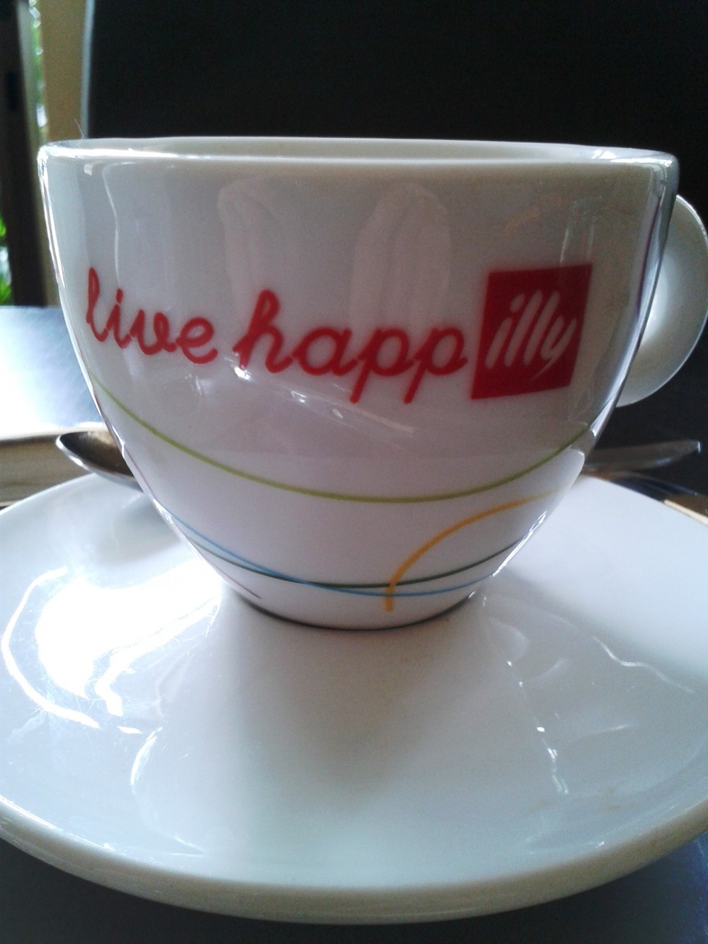 Doppelter Espresso 'live happilly' - Café Milano - Wien