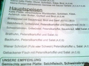 Alter Bach-Hengl - Die Speise- &amp; Getränkekarte