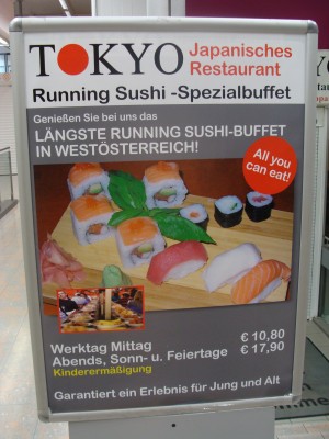 &quot;Längste Running Sushi-Buffet in Westösterreich!&quot;