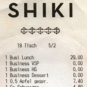 Shiki - Rechnung - Shiki - Wien