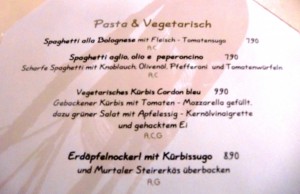 Speisekarte - Pasta und Vegetarisch - Fischerwirt - Gratwein