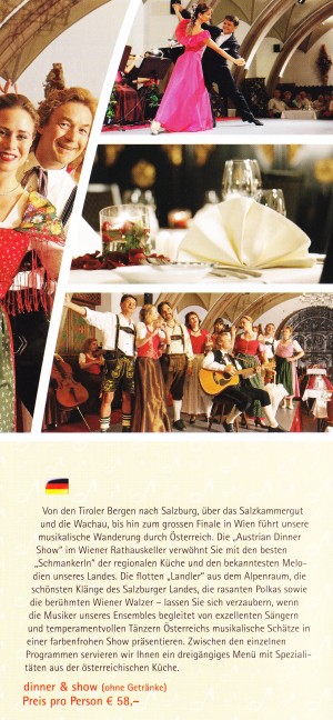 Rathauskeller - Flyer Austrian Dinner Show 04 - Wiener Rathauskeller - Wien
