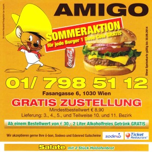 Amigo - Flyer 01 - Pizzeria Amigo - Wien