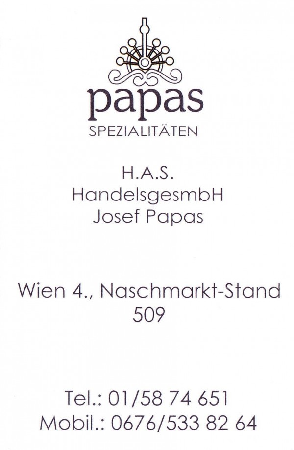 Papas - Visitenkarte - Papas - Wien