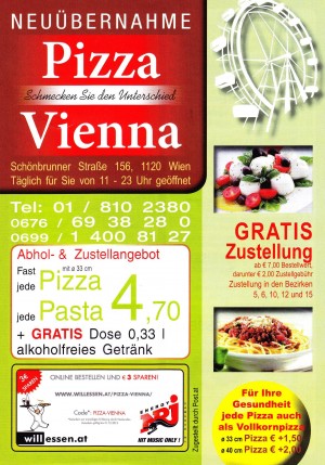 Pizza Vienna Flyer Seite 1