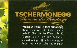 Visitenkarte - Tschermonegg - Glanz an der Weinstraße