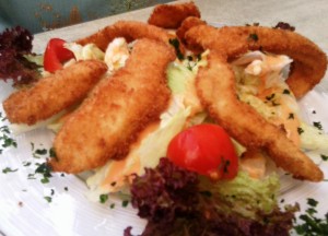 Puntigamerhof Hühnerstreifen gebacken auf Blattsalaten - Puntigamer Hof - Wien