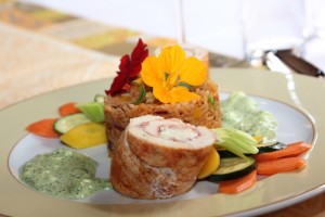 Hotel / Restaurant Bayrischer Hof, Wels
Hühnerbrüstchen gefüllt mit Schafkäse an Paprikareis ...