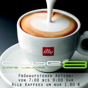 Cafe Aktion täglich zwischen 7 und 9 Uhr - Cube 8 | Cafe - Lounge - Bar - Innsbruck