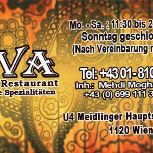 Persisches Restaurant AVA - Visitenkarte