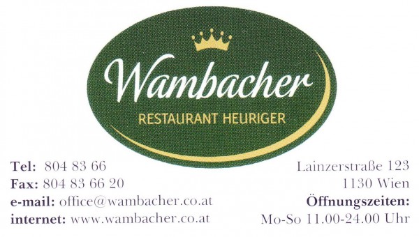 Wambacher - Visitenkarte - Wambacher - Wien