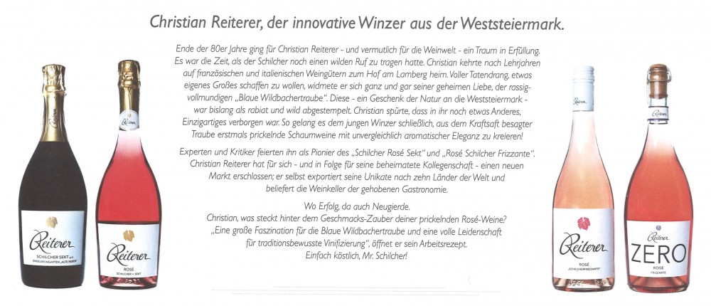 Aus dem Hausprospekt - Weingut Christian Reiterer - Wies