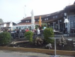 Das halbrunde Restaurant mit Terrasse. - Seerestaurant Salzmann - Fußach