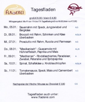 Fladerei - Tagesangebote - Fladerei - Wien