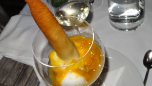 Zitronensorbet mit Mango und Vodaka