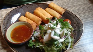 Frühlingsrollen, sehr süß angerichtet - Lamian - Wien