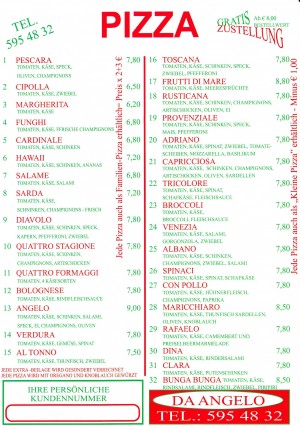 Da Angelo Flyer Seite 3 - Pizzeria Ristorante da Angelo - Wien