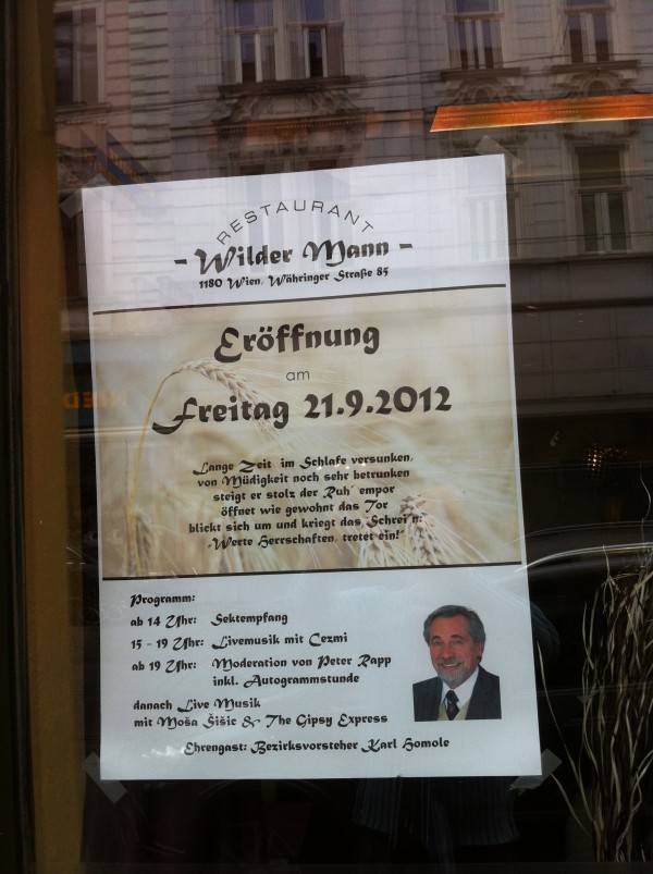 Seit 21.9.2012 - Wilder Mann - Wien