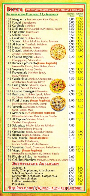 Pizzeria Venezia Flyer Seite-5 - Ristorante Pizzeria Venezia - Wien