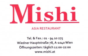 Mishi - Visitenkarte - Mishi Asia Restaurant - Wien