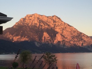 Traunstein im Abendrot