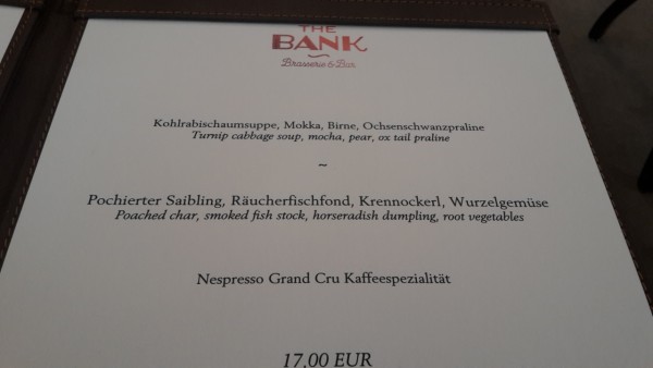 2-Gang Menü während der Nespresso Gourmet Wochen - The Bank - Wien
