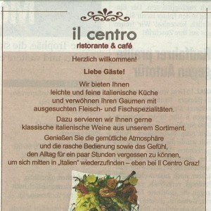 Werbung / Öffnungszeiten - Il Centro Graz - Graz