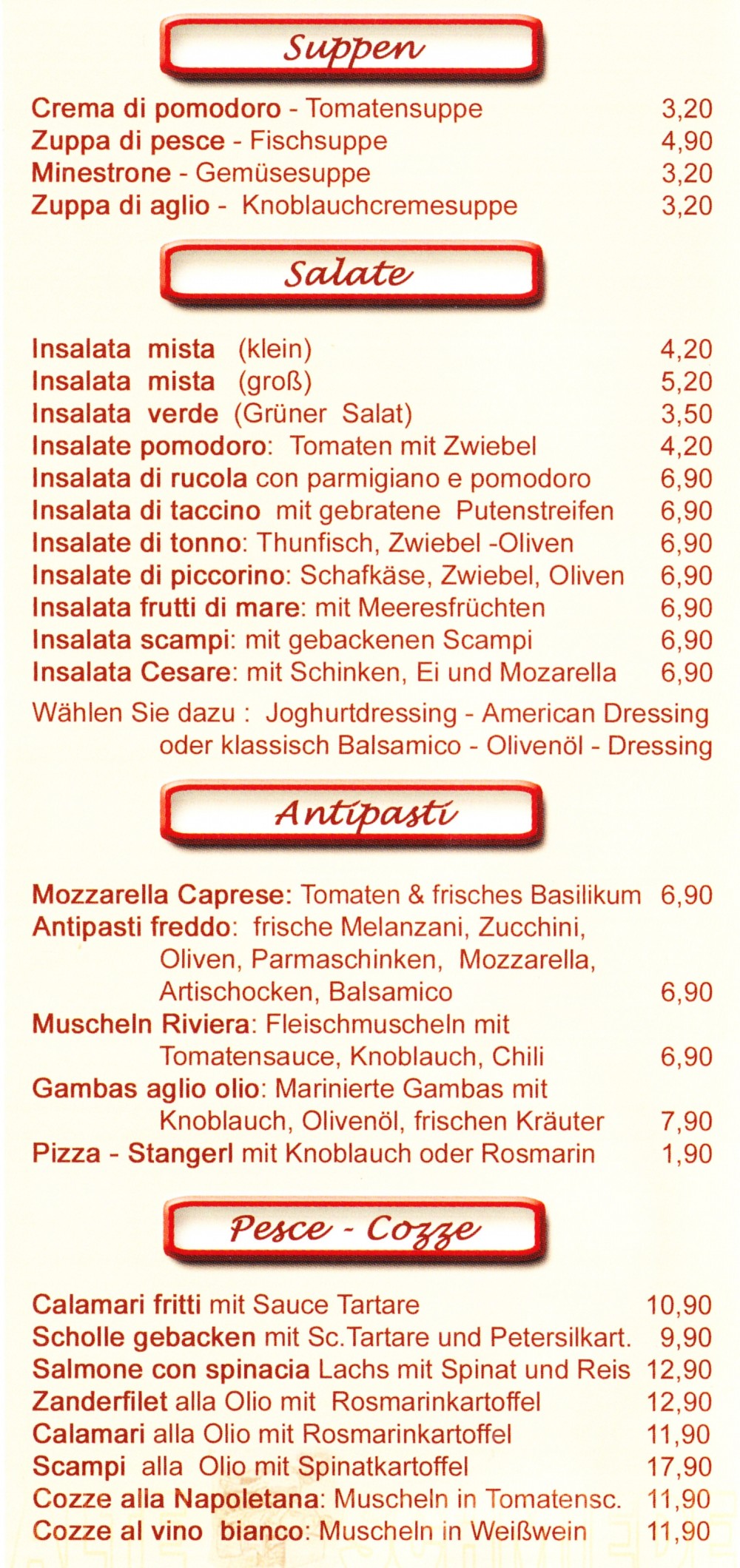 Antonello - Flyer Seite 2 - Pizzeria Antonello - Gablitz