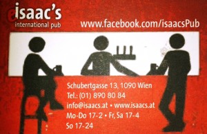 Isaac's - Visitenkarte - Isaac´s International Pub - Wien