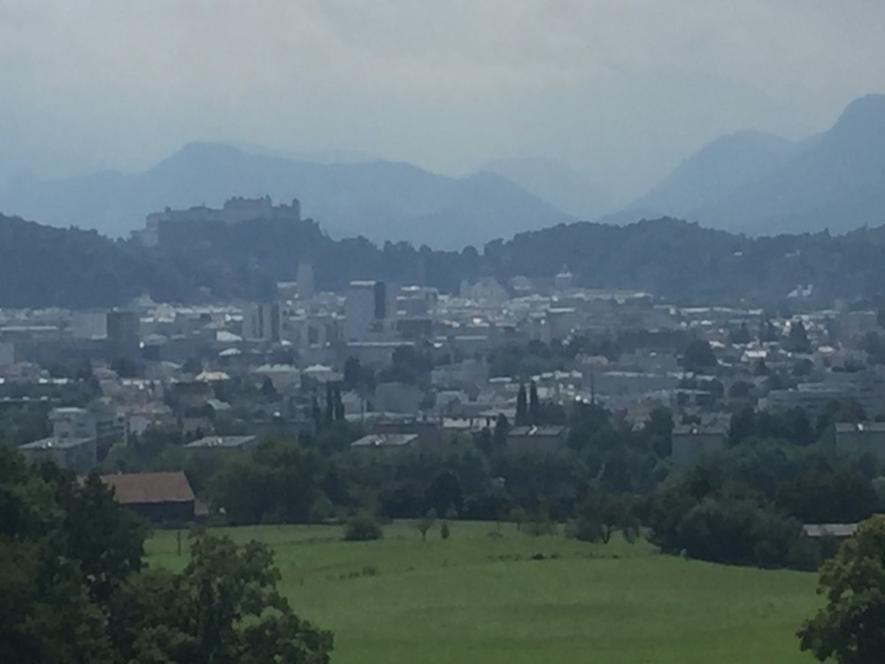 Blick auf die Stadt Salzburg - Gasthof Maria Plain - Bergheim / Salzburg