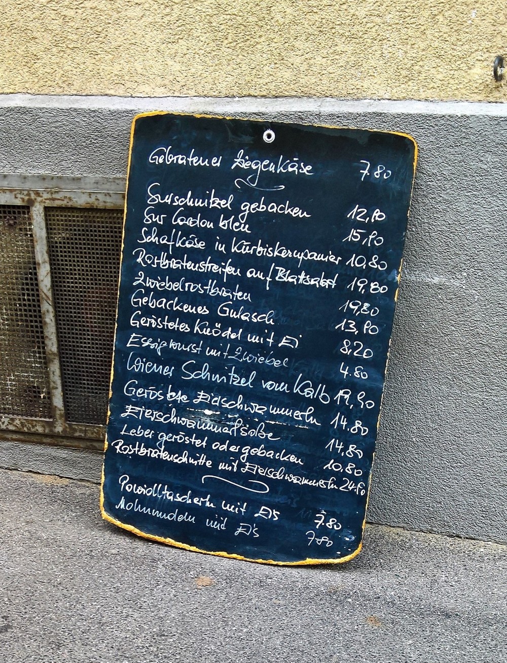 Tageskarte - Heidinger´s Gasthaus - Wien