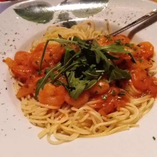 Spaghetti mit Garnelen und Rucola - Bachwirt - Maria Alm