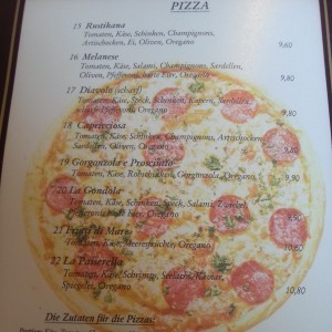Pizzakarte - La Passerella - Gerasdorf