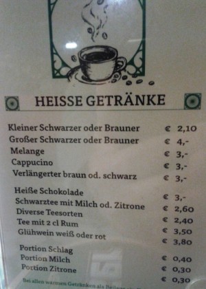 Heinzi&#039;s Beisl - Heisse Getränke