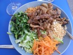 Nudelsalat mit gegrilltem Schweinebauch