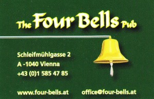 Irish Pub Four Bells Visitenkarte - Four Bells - Wien
