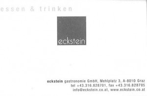 Visitenkarte - Eckstein - Graz