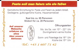 Wirtshaus zum Nepomuk - Lokalinfo - Wirtshaus zum Nepomuk - Wien