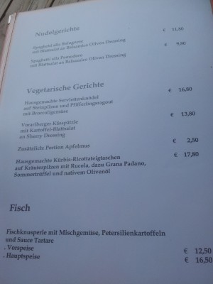Nudelgerichte, Vegetarisches und Fisch. - Seerestaurant Salzmann - Fußach
