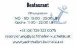 Restaurant Marina Kuchelau - Visitenkarte
