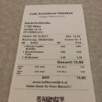 Rechnung - Café-Konditoreien Weidlich - Wien